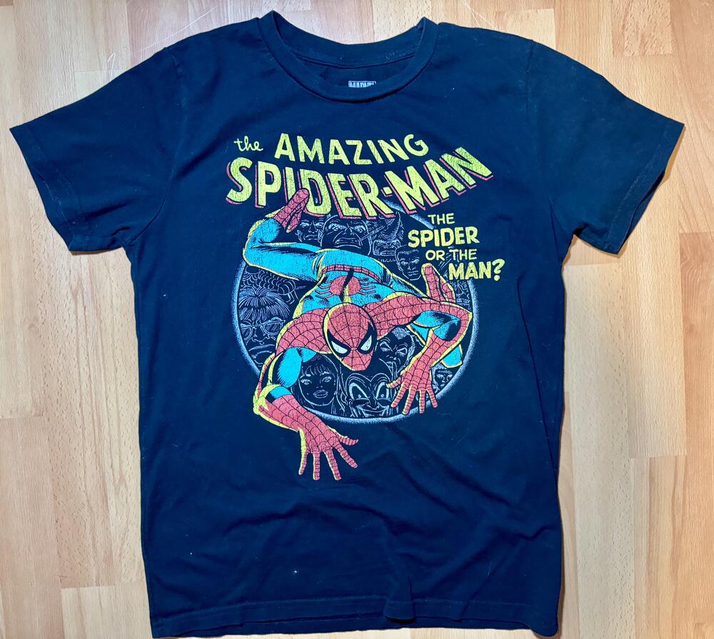 Marvel Spider Man Shirt Mens Large Black Amazing Comic Book Tee Superhero Movie